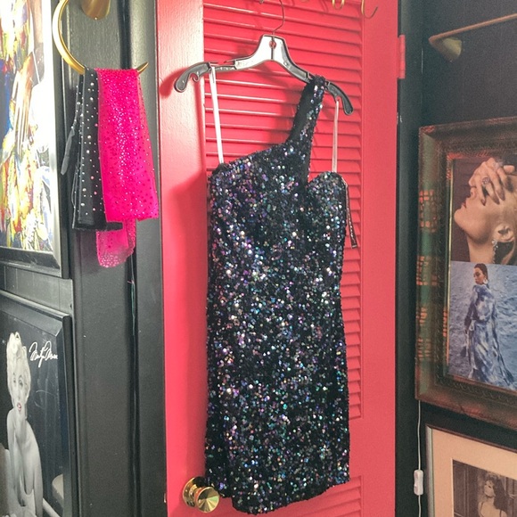 NWT AVA PRESLEY SHORT SEQUIN DRESS SIZE 16 - Picture 3 of 14